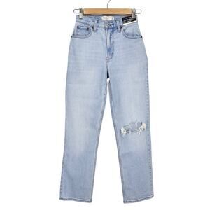 NWT Abercrombie & Fitch Curve Love Ultra High Rise '90s Straight Jean 24/00 S